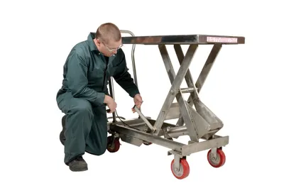 Vestil SSSC-1000 manual lift table shown from an alternate angle