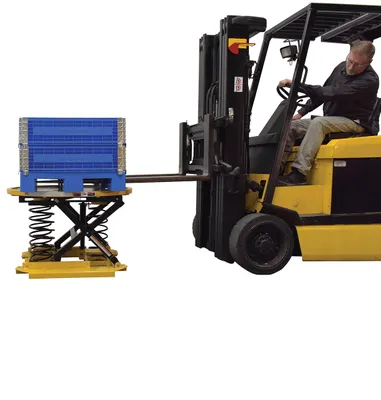 Vestil SST-45 pallet positioner shown from an alternate angle