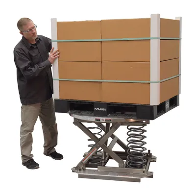 Vestil SST-45-PSS pallet positioner shown from an alternate angle