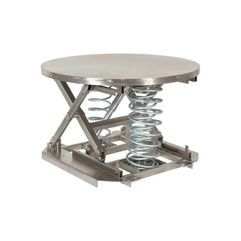 Vestil SST-45-PSS-ST Partially Stainless Steel Solid Top Spring Scissor Table 4500 Lb. Capacity