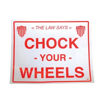Vestil SV-1012 Vinyl Wheel Chock Sticker