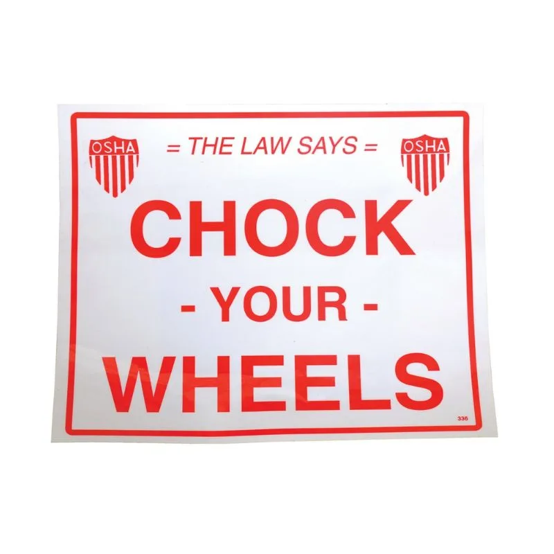 Vestil SV-1012 Vinyl Wheel Chock Sticker