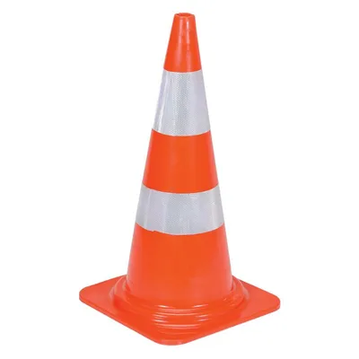 Vestil TC-28-HD-2R 100% PVC Heavy Duty Traffic Cone with 2 Reflectors