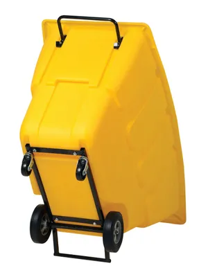 Vestil TDT-100-MD-YELLOW tilt truck shown from an alternate angle