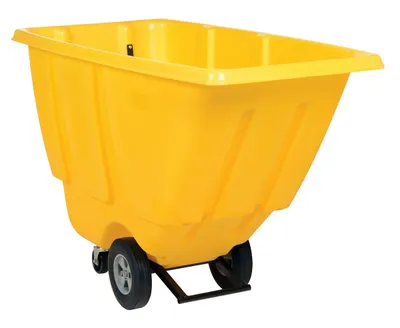 Vestil TDT-50-LD-YELLOW tilt truck shown from an alternate angle
