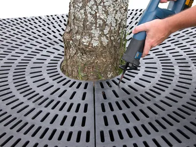 Vestil TG-4S-F-BK 100% Recycled Plastic Tree Grate Frame Square 3
