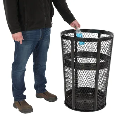 Vestil TR-MXR-48-BK Steel Trash Receptacle Round 3