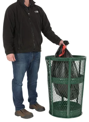 Vestil TR-MXR-48-GN Steel Trash Receptacle Round 4