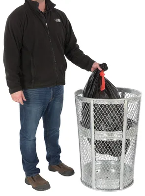Vestil TR-MXR-48-HDG Galvanized Steel Trash Receptacle Round 4