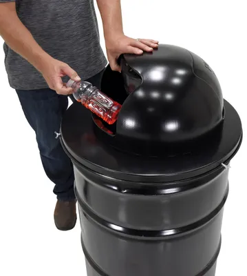 Vestil TRASH-TOP-DD-BK Steel Waste Disposal Top Dual Door 4