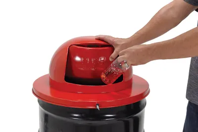Vestil TRASH-TOP-DD-RD-3PK Steel Waste Disposal Top Dual Door 4
