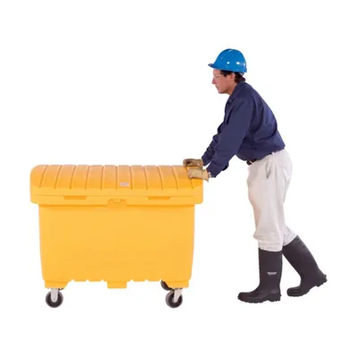 Vestil UBX-Y-W Plastic Utility Box with Rubber Wheels