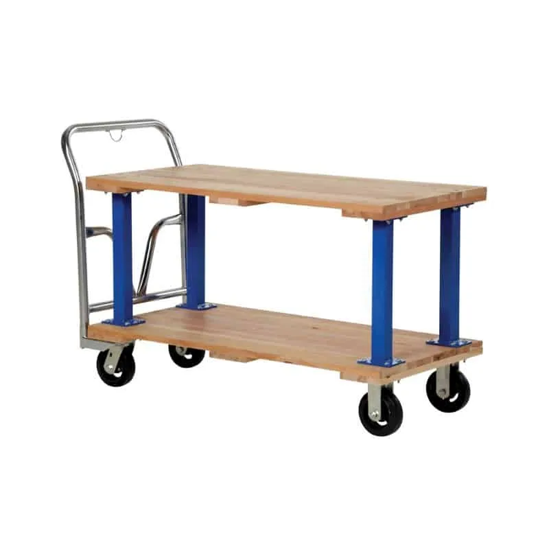 Vestil VHPTD-2448 Hardwood Double Deck Platform Cart