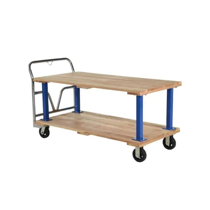 Vestil VHPTD-3060 Hardwood Double Deck Platform Cart