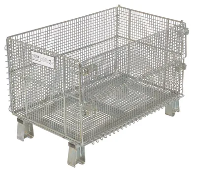 Vestil VWIRE-32H Galvanized Steel Mesh Container 1
