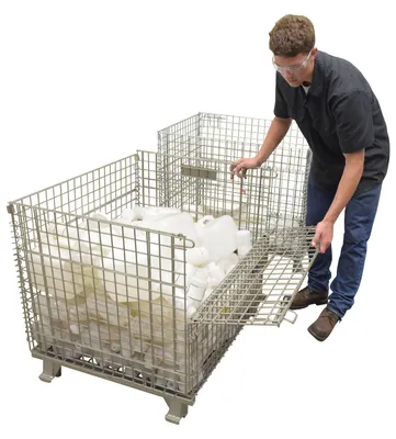 Vestil VWIRE-40H Galvanized Steel Mesh Container 6
