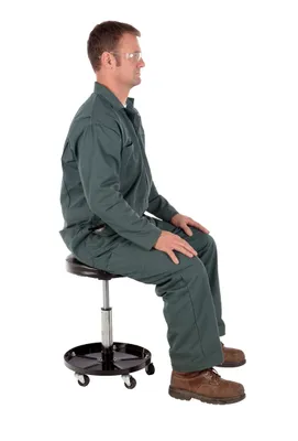 Vestil WLPS-2 Ergonomic Foamed Polyurethane Assembly Worker Stool with Casters