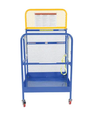 Vestil WP-3636-CA-DD Steel Work Platform With 2 Door Entry and Poly Casters 2