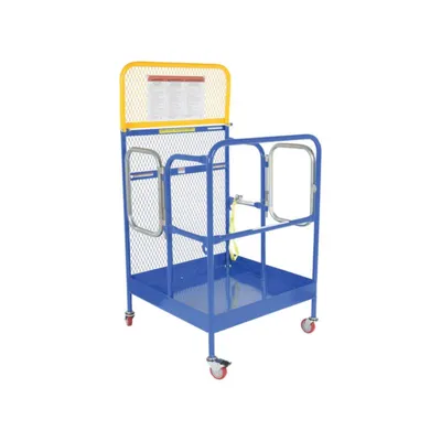 Vestil WP-3636-CA-DD Steel Work Platform With 2 Door Entry and Poly Caster