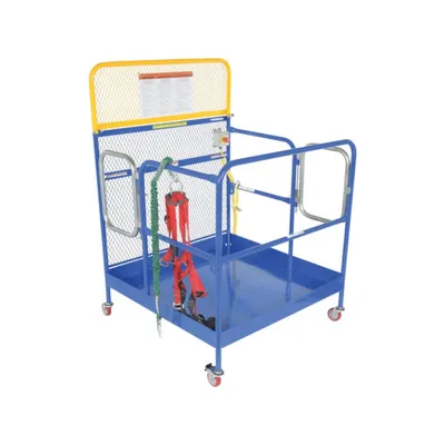 Vestil WP-4848-CA-DD-FF Steel Full Featured Work Platform With Poly Casters and 2 Door Entry