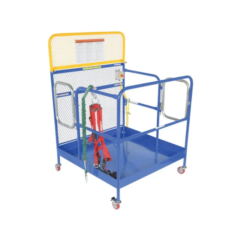 Vestil WP-4848-CA-DD-FF Steel Full Featured Work Platform With Poly Casters and 2 Door Entry