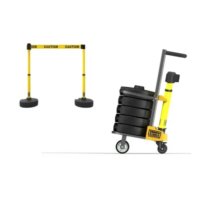 Vestil WBS-CART-Y Metal/Plastic Web Barrier Cart Package