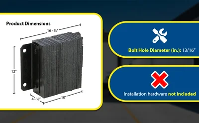Vestil 1214-4.5 Laminated Rubber Dock Bumper - product feature image