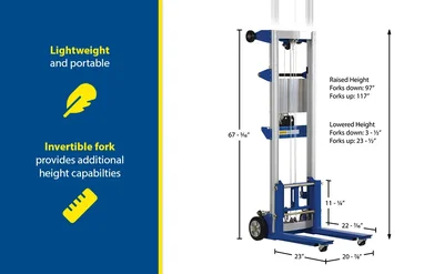 Vestil A-LIFT-R-HP Hand Winch Lift Truck - product feature image