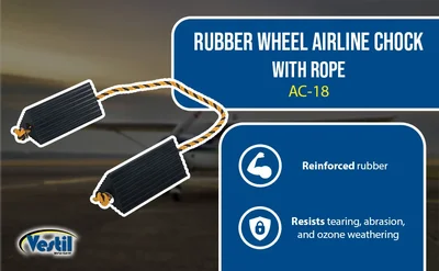 Vestil AC-13 Rubber Airline Wheel Chock - product feature image