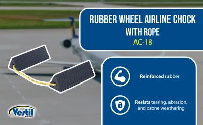 Vestil AC-18 Rubber Airline Wheel Chock - product feature image