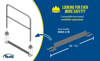 Vestil ADKR-3 Aluminum Pipe Safety Railing - product feature image