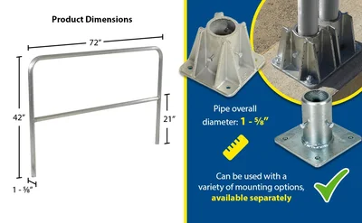 Vestil ADKR-6 Aluminum Pipe Safety Railing - product feature image