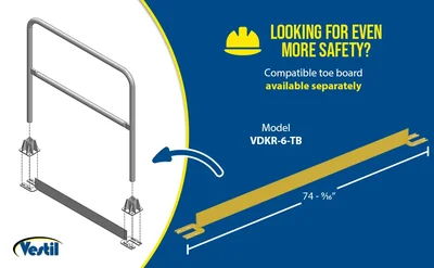 Vestil ADKR-6 Aluminum Pipe Safety Railing - product feature image