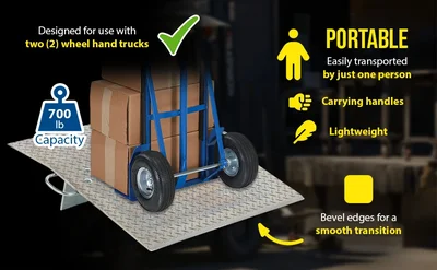 Vestil AH-3030 Aluminum Hand Truck Dock Plates - product feature image