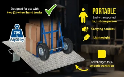 Vestil AH-3636 Aluminum Hand Truck Dock Plate - product feature image