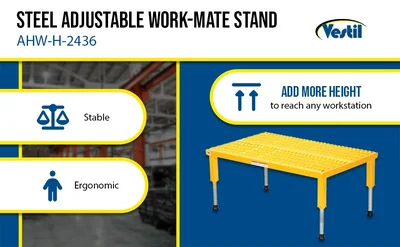 Vestil AHW-H-2436 Steel Adjustable Work-Mate Stand - product feature image