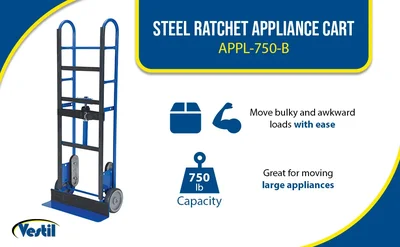 Vestil APPL-750-B Steel Ratchet Appliance Cart - product feature image