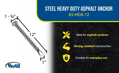 Vestil AS-HDA-12 Heavy Duty Asphalt Anchor - product feature image