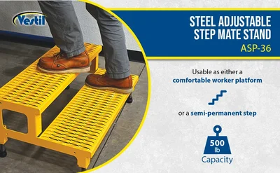 Vestil ASP-36 Steel Adjustable Step Mate Stand - product feature image