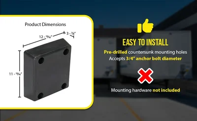Vestil B-1213-4 Rubber Molded Bumper - product feature image