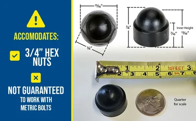 Vestil BC-BK-12-PK Plastic Bolt Cap - product feature image