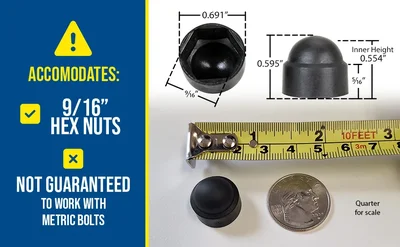 Vestil BC-BK-38-PK Plastic Bolt Cap - product feature image