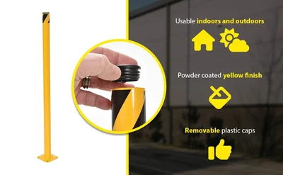 Vestil BOL-36-2 Steel Pipe Safety Bollards - product feature image