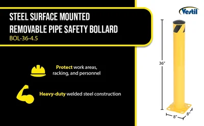 Vestil BOL-36-4.5 Steel Pipe Safety Bollards - product feature image