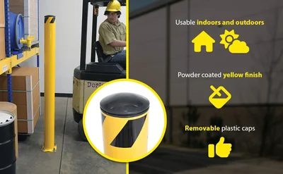 Vestil BOL-62-5.5 Steel Pipe Safety Bollard - product feature image