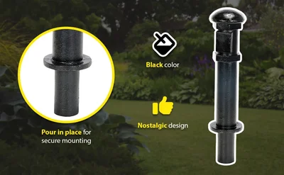 Vestil BOL-CI-28-7 Ductile Iron Decorative Bollard - product feature image
