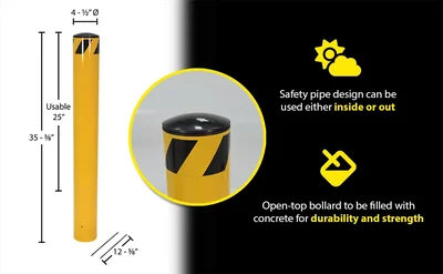 Vestil BOLPP-24-4.5 Steel Pour In Place Bollard - product feature image