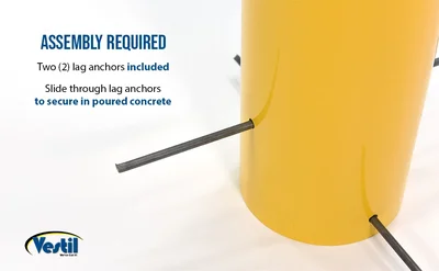 Vestil BOLPP-72-4.5 Steel Pour In Place Bollard - product feature image