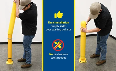 Vestil BPC-36-4.5 Low-Density Polyethylene Bollard Post Cover - product feature image