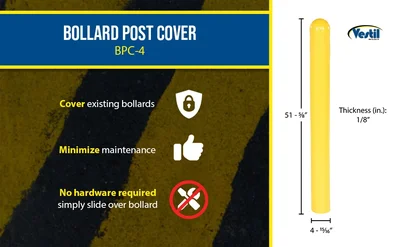 Vestil BPC-4 Low Density Polyethylene Bollard Post Cover - product feature image